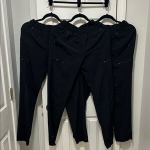 Set of 3 Scrubstar Black Elastic Waist Cargo Scrub Pants